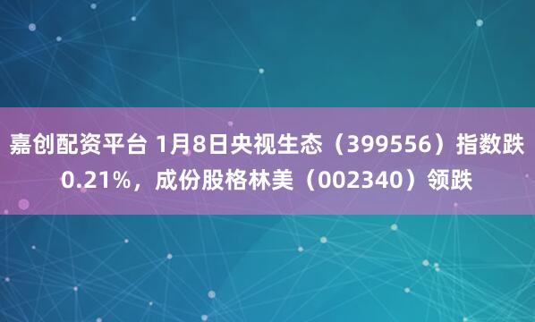 嘉创配资平台 1月8日央视生态（399556）指数跌0.21%，成份股格林美（002340）领跌